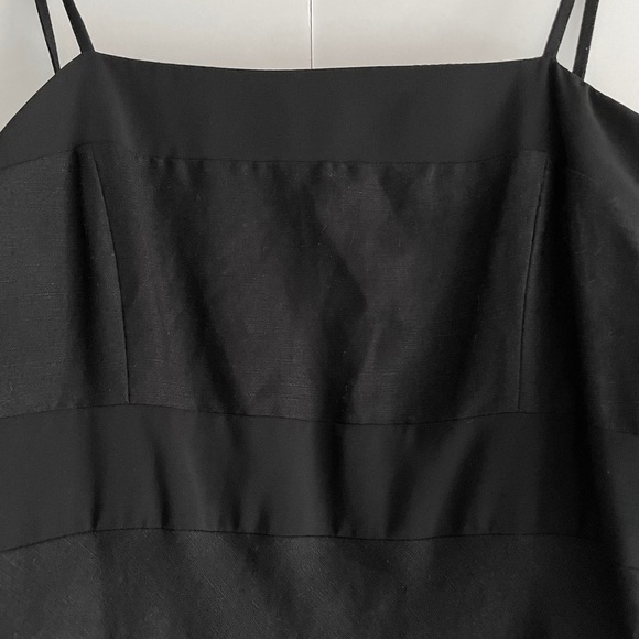 Deane & White Vintage Square Neck Cottagecore Black Linen Dress - Picture 4 of 9